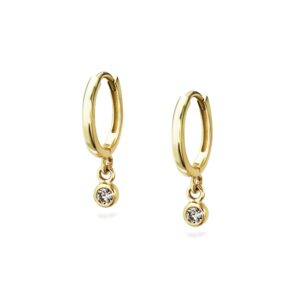 gold diamond dangle mothers day earrings